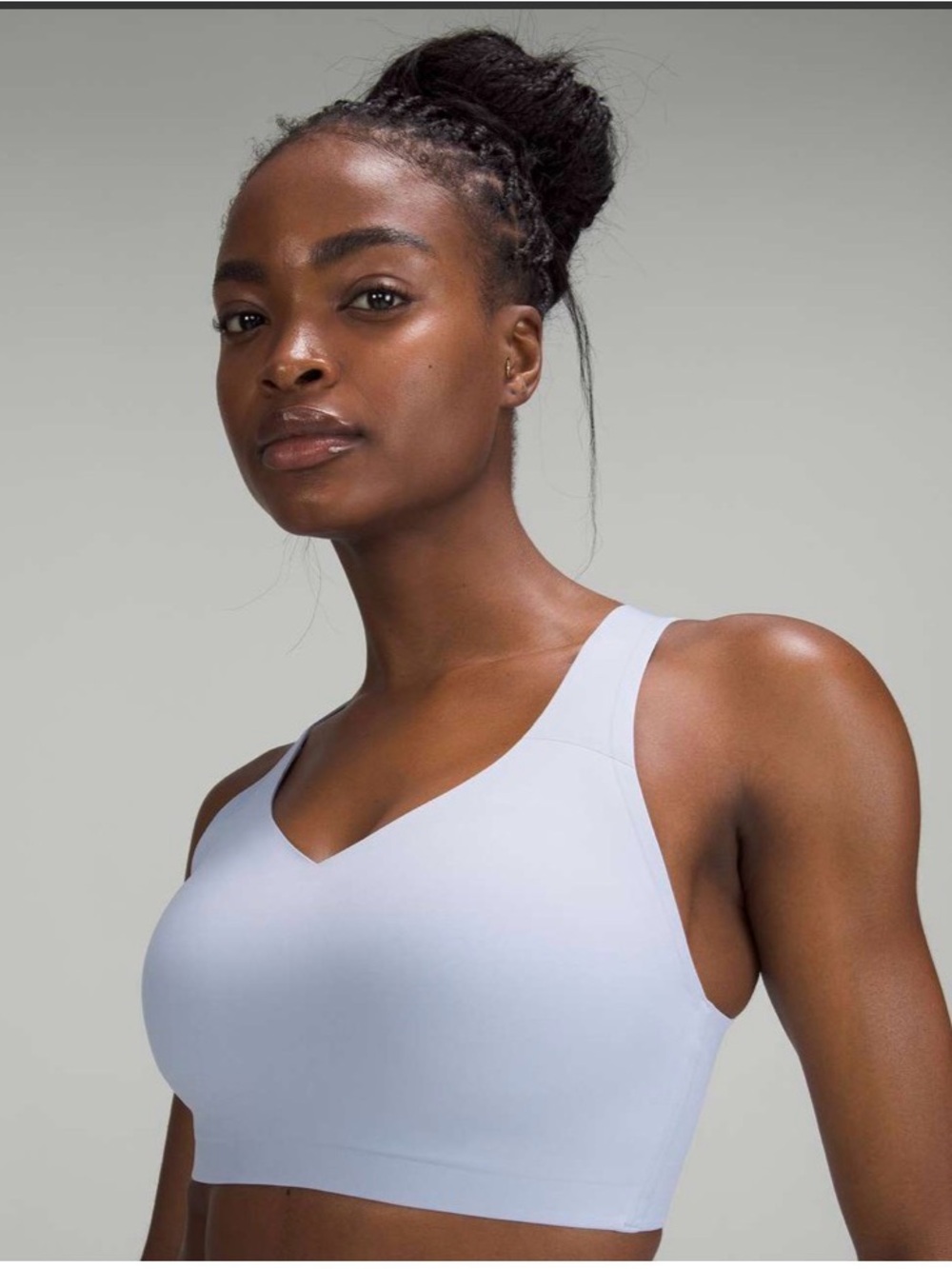 Lululemon Sports Bra Enlite Weave-Back 32DD, Light Blue, High Support Running